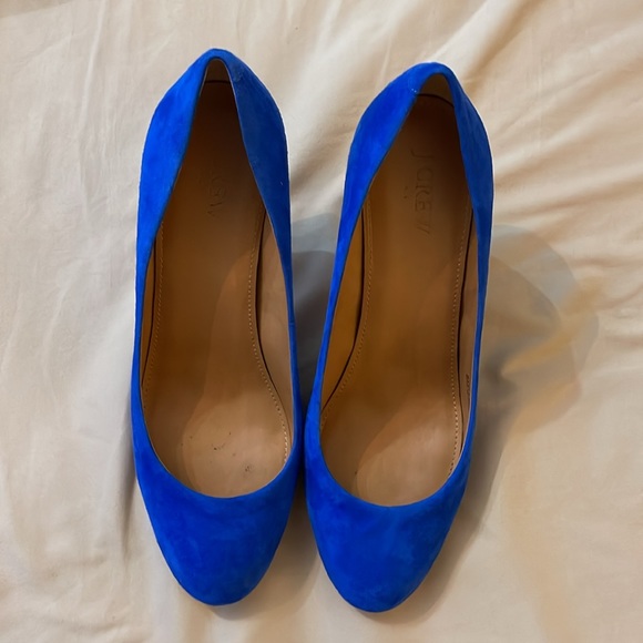 J Crew Factory Paulina suede pumps blue grotto color size 10 - Picture 3 of 8